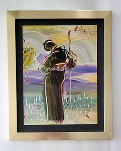 PETER MAX + POP ART + 1990'S SIGNED PRINT + NEW GOLDEN FRAME= - Picture 1 of 3