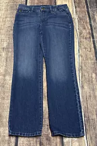 Pantalones de mezclilla relativity para mujer 8P rectos lavado medio elástico azul 30 x 26 medio - Imagen 1 de 12