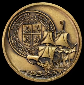 (1976) Plymouth, Massachusetts 356 Years Pilgrim Progress US Bicentennial Medal - Picture 1 of 2