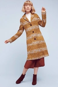 Anthropologie Tabatha Harvest Pullover Mantel M Wollmischung Strick Streifen Herbst - Bild 1 von 8