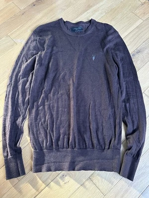 ALLSAINTS All saints Men’s Brown 100% Merino Wool Jumper medium M - Image 1 of 4
