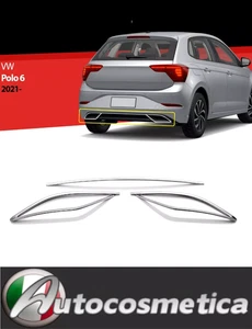 STAHLRAHMENLEISTEN CHROM STOßSTANGE HINTEN FÜR VW POLO 6 2021-2024 - Bild 1 von 5