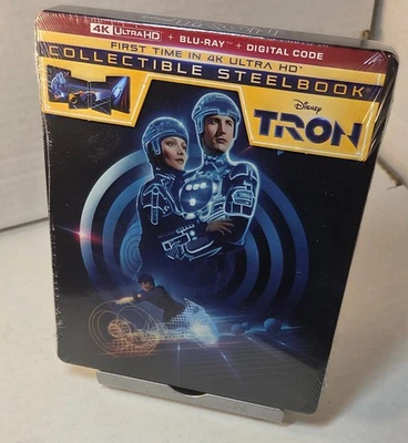 Tron Steelbook (1982) (4K + Blu-ray) NEW (Sealed)--Box Shipping with Tracking Foto 1 de 4