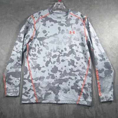 Camisa Under Armour Para Hombres Grande Gris Camuflada Ajustada Manga Larga Rendimiento Atlético Foto 1 de 4
