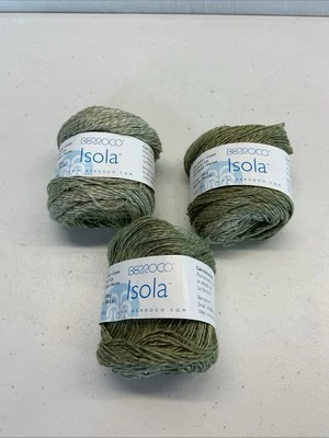 NEW Lot of 3 BERROCO Isola Yarn Green cotton/ linen 852yds total Italy - Image 1 of 4