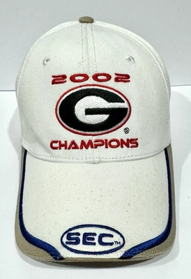 University Of Georgia 2002 SEC Champions White Adjustable Strap Hat The Game - Image 1 of 4