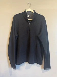 Ibex Merino Wool Sweater 1/4 Zip Pullover Mens Med Black Outdoors Made In USA - Picture 1 of 4