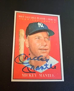 Mickey Mantle Authentic Signed Autographed Yankees 1961 Topps RP Card W/COA - Picture 1 of 3