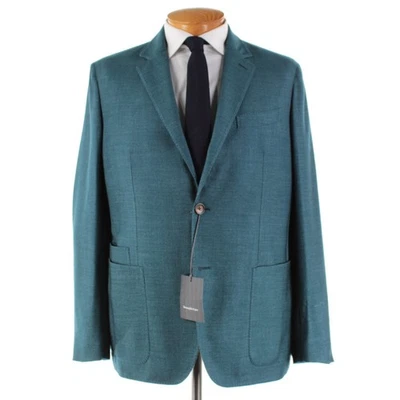 Abrigo deportivo Ermenegildo Zegna nuevo con etiquetas mezcla de seda talla 54R (44R EE. UU.) en verde azulado Foto 1 de 4