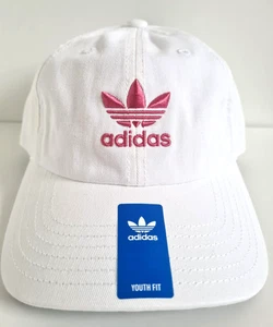 Adidas Originals Relaxed Baseball Hat Cap Adjustable Strapback Youths Off White - Picture 1 of 15