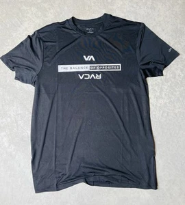 RVCA Robey Crew T Shirt Maglietta Equilibrio degli Oppositi UPF 50+ Nero - Uomo M - Foto 1 di 7