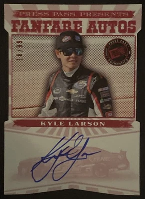 2013 PRESS PASS FANFARE KYLE LARSON AUTO AUTOGRAPH RED ROOKIE 18/99 CHAMP RC - Image 1 of 2