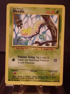 Carta Pokemon TCG 1999 set base illimitato Weedle 69/102 (LP) - Foto 1 di 2