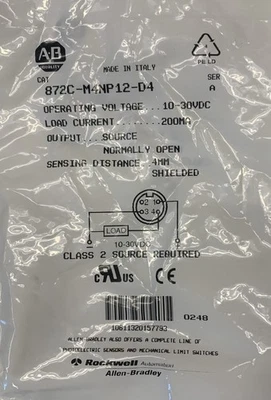 Allen-Bradley 872C-M4NP12-D4 Inductive Proximity Sensor Series A-NIB - Image 1 of 2