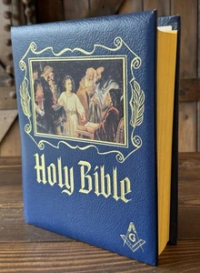 Masónico Francmasón Santa Biblia KJV Maestro Referencia Edición Carta Roja ~ Limpio - Imagen 1 de 17