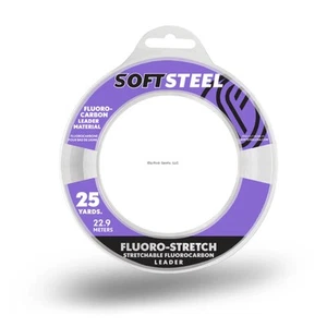 Soft Steel Fluoro-Stretch Stretchable Fluorocarbon Leader 25yd Spool - Picture 1 of 1