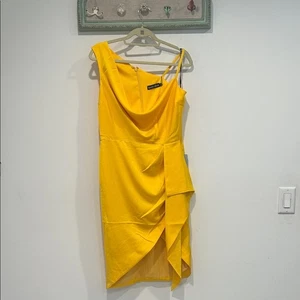 Lavish Alice EMMA cowl neck wrap dress ultimate yellow women’s size 10 new w tag - Picture 1 of 6