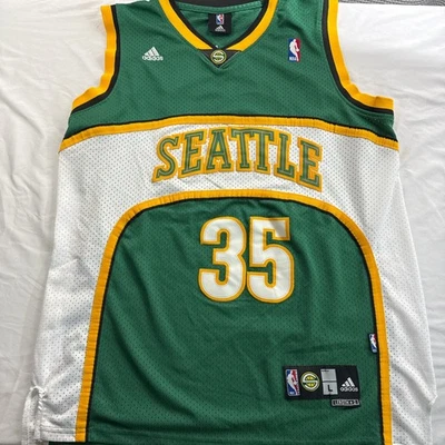 Camiseta deportiva vintage de novato Kevin Durant Adidas Seattle Super Sonics #35 grande Foto 1 de 4