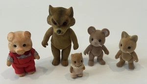 6x Sylvanian Families Vintage Animals - Fox, Pig,  Mouse, Baby Clothes - Picture 1 of 11