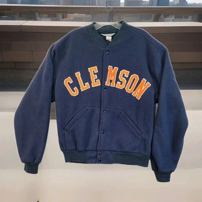 Clemson Embroidered Vintage 80s Swingster Button Up Jacket Large Blue - Imagem 1 de 4