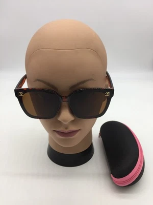 Gafas de sol Chanel para mujer con montura de tortuga de borde completo lentes marrones 60-15-134 Foto 1 de 4