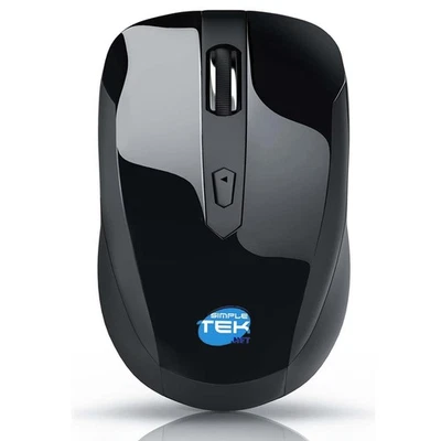 Bluetooth Wireless Black Ergonomic Mouse 3 Buttons 1600 DPI 2 X AA Smartphone PC - Image 1 of 4