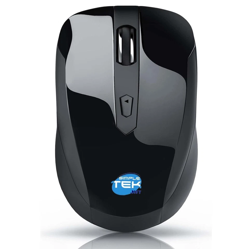 Bluetooth Wireless Black Ergonomic Mouse 3 Buttons 1600 DPI 2 X AA Smartphone PC - Image 1 of 4