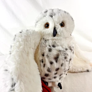 FOLKMANIS Snowy Owl Stuffed Plush Hand Puppet 22" Wingspan Rotating Head Hedwig - Picture 1 of 6