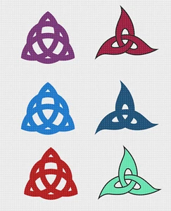 2 Celtic Knot Designs Endless Trinity and Triquetra Counted Cross Stitch Pattern - Picture 1 of 14
