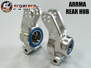 SCORCHED Rear Hub Carrier Pair - for Arrma 6s 1/8th 6s and 1/7th range cars - Picture 1 of 3