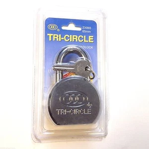 Lucchetto a tre cerchi solido alta sicurezza lungo indurito con 3 chiavi - 65 mm - Foto 1 di 2