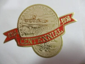 Cinderella 1956 " DI-CUT FOIL ON A PIECE SIOUX FALLS CENTENNIAL SOUTH DAKOTA" - Picture 1 of 2
