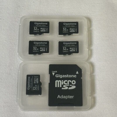 Gigastone 32GB 5-Pack Micro SD Card Full 4K HD Video, Surveillance Security, Cam - Image 1 of 4