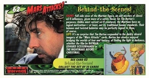 Mars Attacks! Topps Widevision # 62 1996 detrás de escena - Imagen 1 de 2
