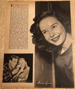 1944 Diana Lynn/Margaret O'Brien - Revista vintage recorte de página 2 caras - Imagen 1 de 2