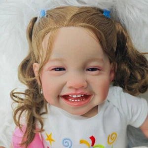Finished Reborn Baby Doll Realistic Smile Toddler Girl Handmade Gifts Soft Touch - Picture 1 of 8