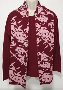 Cynthia Rowley 2 Pc Sweater & Scarf Burgundy Sz M Lightweight NWT!! - Picture 1 of 6