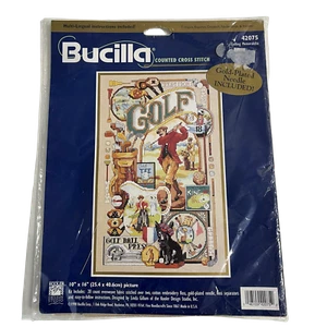Kit de punto de cruz contado Bucilla de recuerdos de golf #42075 punto de cruz 1998 *NUEVO* - Imagen 1 de 9