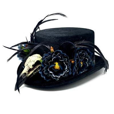 Steampunk Time Traveler Style Top Hat Feather Halloween Costume Cosplay Hat - Photo 1/4