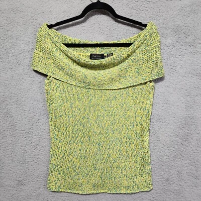 Dana Buhman Top Off Shoulder Green Woven Size Medium Summer Beach Travel - Image 1 of 4