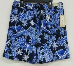 Roundtree Yorke Caribbean Dark Navy Pineapple Men's Swimwear NWT $49.50 M L XL - Picture 1 of 3