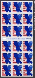 1992 EAGLE pane of 18 Sc 2598a booklet MNH 29c plate number M111 - Picture 1 of 1