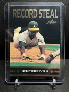 Rickey Henderson 1991 Gold Leaf Moments Series 2 Record Steal #BC26 - Picture 1 of 2