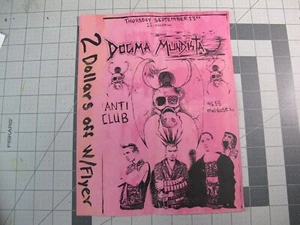 vtg punk hardcore flyer - Dogma Mundista at Anti Club PSP - Picture 1 of 3