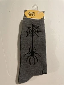 Calcetines grises de Halloween para hombre talla 10-13/araña y telaraña - Imagen 1 de 2