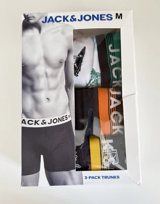 Jack & Jones JACKGROOVY 3 Pack Mens Boxer Briefs Navy / White - Image 1 of 2