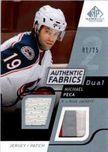 2008-09 SP Game Used Dual Authentic Fabrics Platinum Michael Peca Jersey /25