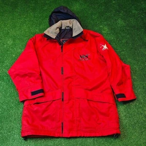 Vintage Helly Hansen Jacket Mens Small Windbreaker Red zip oversized outdoor 90s - Picture 1 of 16