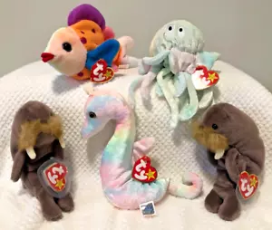 TY Beanie Babies - Lot of 5 Water/Sea Creatures -- all have tags - Picture 1 of 2
