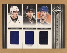 2011-12 Limited Trios Materials 25/99 Taylor Hall Jordan Eberle Linus Omark #3